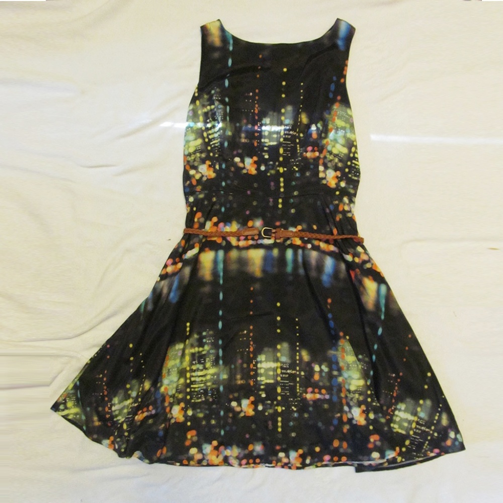 Fervour City Lights Printed Romantic Dress